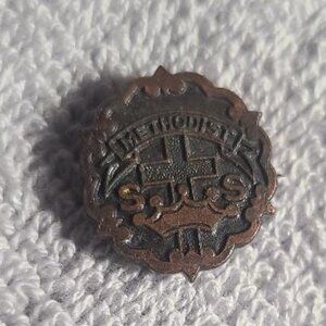 Methodist Church Sunday School Attendance Antique Lapel Pin